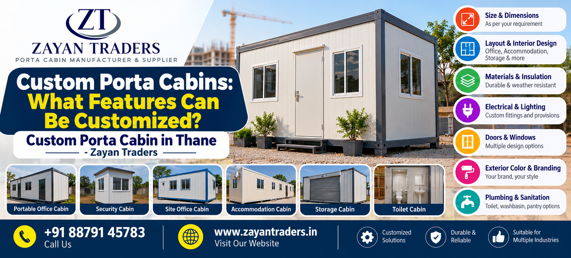 Custom Porta Cabin in Thane | Zayan Traders