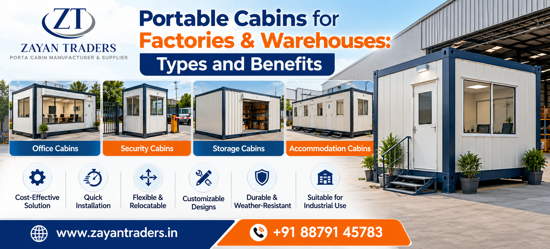 Portable Cabins for Factories and Warehouses | Zayan Traders