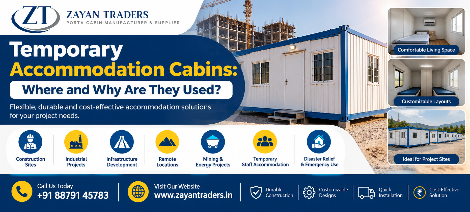 Temporary Accommodation Cabin in Thane | Zayan Traders